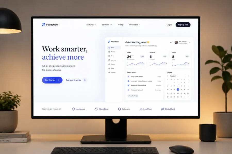Página web profesional en un ordenador